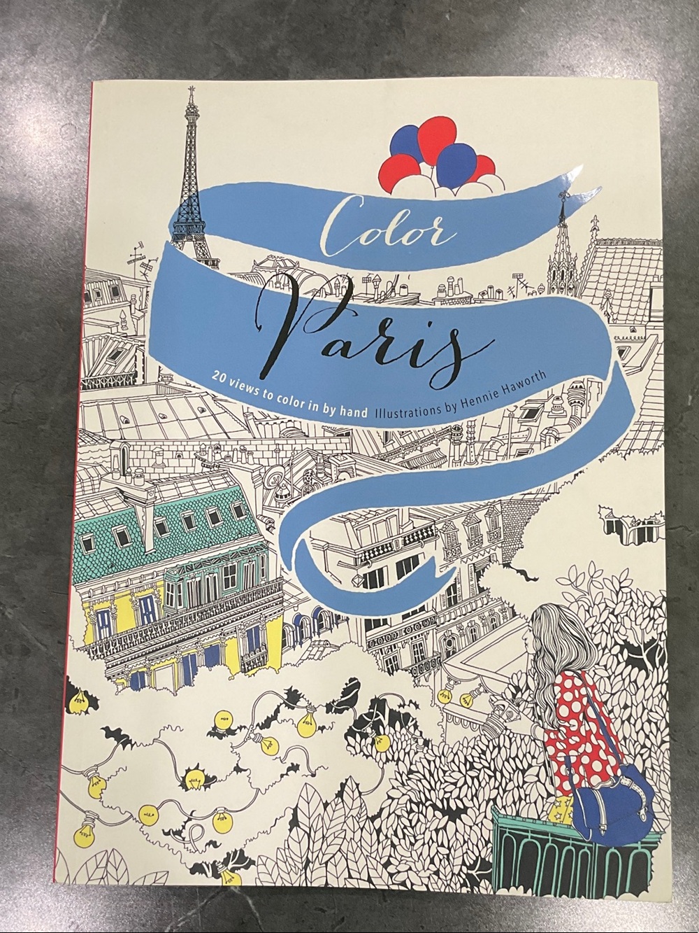 Color Paris Coloring Book - Blue/Red Accents